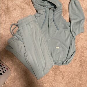 Women's Blue Hoodie and Sweatpants Set